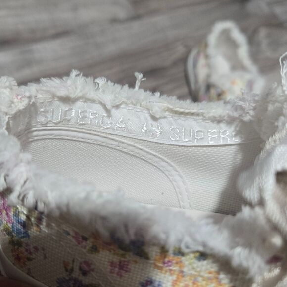 Superga x LoveShackFancy 2750 Flower Fringed Sneakers Sz 8 - Picture 2 of 16